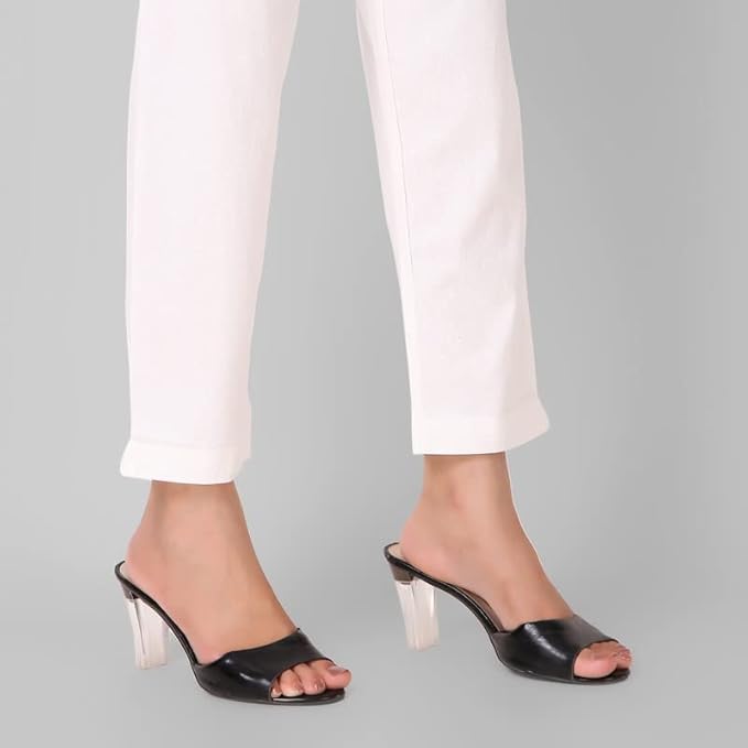 Image of Aarav Fabric Women's 100% Cotton Casual Pant | Ankle Length Regular fit Cotton Trouser | Straight Fit Formal Pants for Kurti, Office, Casual and Daily Outdoor Lifestyle