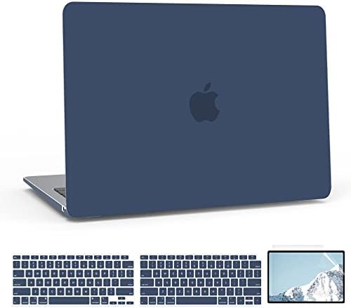 B BELK Compatible with MacBook Air 13 inch Case M1, MacBook Air Case 2021 2020 2019 2018 Model A2337 A2179 A1932 Touch ID, Plastic Laptop Hard Shell + 2 Keyboard Covers + Screen Protector, Navy Blue