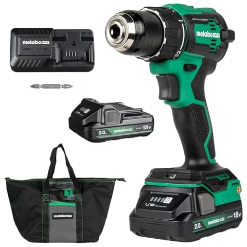 Metabo HPT 18V MultiVolt™ Cordless Driver Drill Kit | 620 in-lbs of Torque | Compact | Reactive Force Control | 22 + 1 Clutch Settings | LED Light | Belt Hook | Lifetime Tool Warranty | DS18DEX Cover