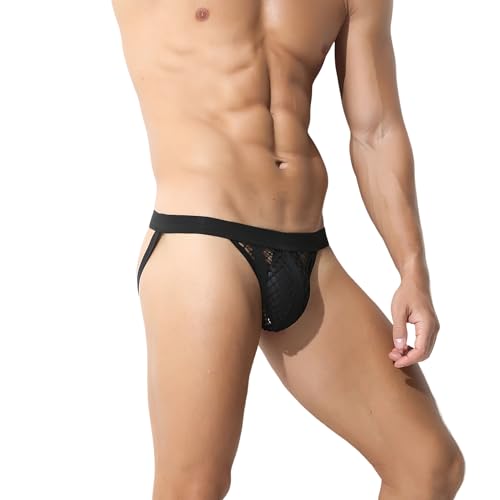 Men's Sexy Breathable Openwork Fishnet Jockstraps See Through Underwear