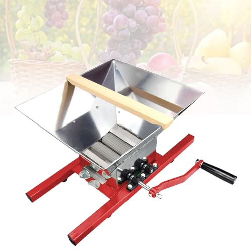 LwiftGal Broyeur à Pommes, Broyeur à Raisins Manuel 7 L, Broyeur à Fruits en Acier Inoxydable pour Pommes Et Vin, Broyeur à Cidre Maison, Grande Capacité, Broyeur-Pulpeur pour Fruits Grapecrusher