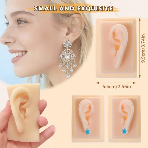 Image of 1 Pair Silicone Ear Model, Human Ear Model,Realistic Body Ear for Earrings Display,Ear Piercing Teaching,Exercise Display Props