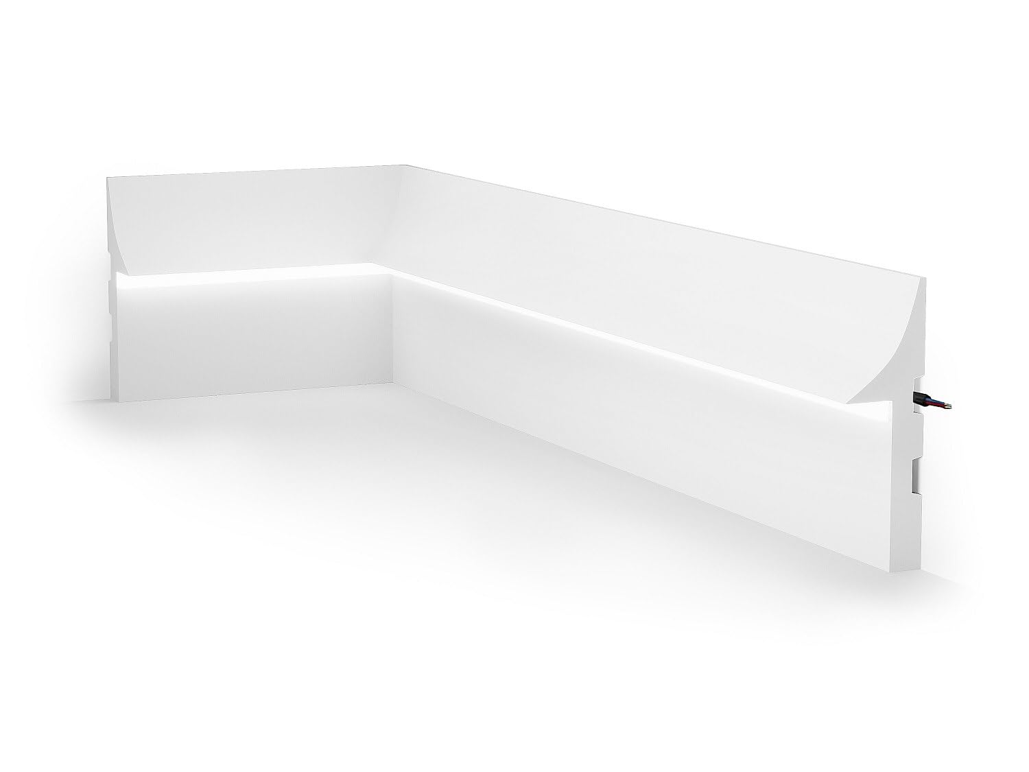 Vente-unique - Rodapié Radeno - L 290cm x A 4.5cm x H 14.8cm - plástico - blanco