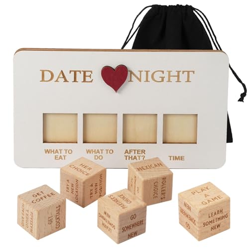 Date Night Dice Wooden Dating Fun Love Food Decision Dice Date Ideas Gifts for Boyfriend-Girlfriend