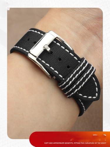Sangle de montre en cuir et nylon technique pour boîtier de plongée
