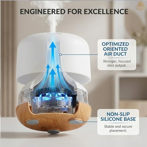 Image of 500 ml Essential Oil Diffuser | Ultrasonic 5-in-1 Aromatherapy Humidifier | Timer & Auto-Off Safety | Quiet Air Humidifier | LED Night Light