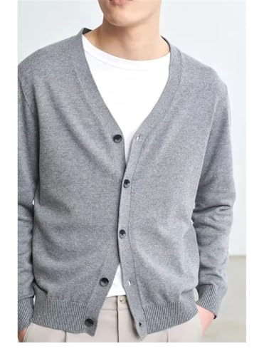 Winter Men's Cashmere Blend Cardigan Sweater Casual Single-Breasted V-Neck Knitted Cardigan3