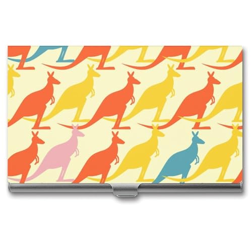 Beautiful Kangaroos Pattren Business Card Holder Slim Credit Case Pocket Name Case Wallet for Men Women