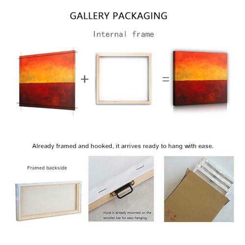 Art mural abstrait rouge et orange OSHIONARTE toile 35x35cm structure interne
