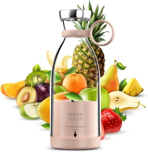 Slenderblender® Portable Blender for Shakes and Smoothies 350ML, Rechargeable Personal Fruity Bullet Mini Blender Bottle, Smoothie Maker with USB Wireless Charger, Perfect for Travel, Gym, Office