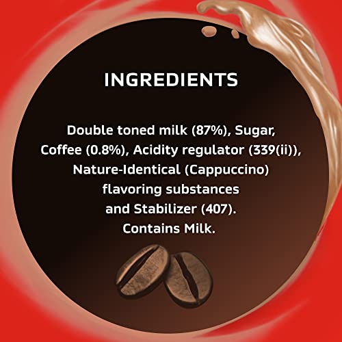 Image of Nescafe Ready To Drink, Coffee Flavoured Milk Tetrapack Intense Cafe, Cappucino - 180ml, (Tetra Pack) (Pack of 3)