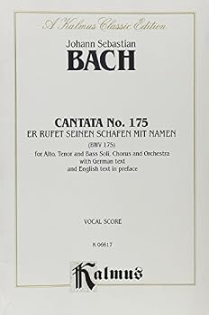 Paperback Cantata No. 175 -- Er rufet seinen Schafen mit Namen: SATB with ATB Soli (Kalmus Edition) Book