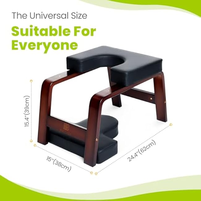 Yoga Headstand Bench, Stand Yoga Chair for Balance Training, Core Strength Building, Upside Down Chair for Relaxation, Handstand Trainer Inversion Chair for Home Gym (Chocolate Black)