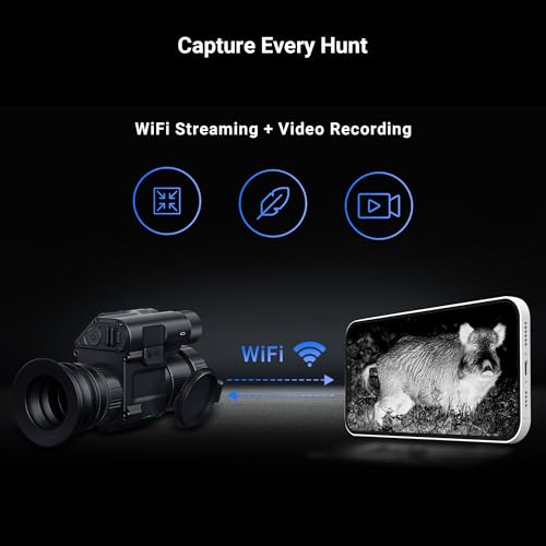 T3 Dispositivo de Imagen Térmica con Aumento Óptico 3.5X, Calculadora balística, Impermeable IP67, Función WiFi PIP, Compatible con riel Picatinny miniatura 4