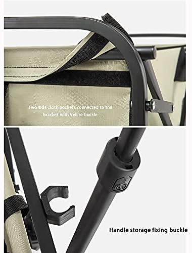 Foldable Beach Cart Collapsible Folding Utility Wagon Outdoor Heavy Duty Garden Cart with Universal Wheels Adjustable Handle and 2 Cup Holders Trolley Camping Cart for Grocery Camping Gardening Bea