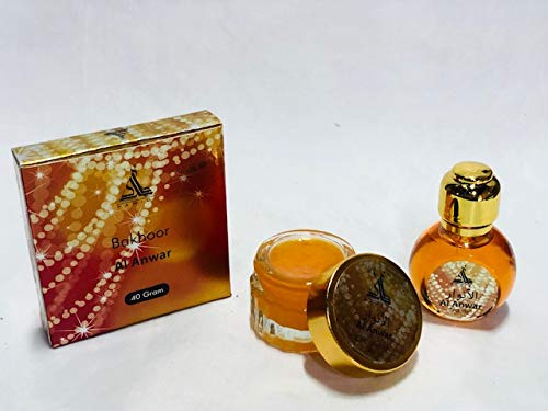 Pack of 2 Hamidi Gift Set 15 ml Concentrated Perfume Oil (Attar) +40 Gm Bakhoor (Home Fragrance) + 8 Gm Scented Perfume Cream. (Al Azhar + Black Oud)