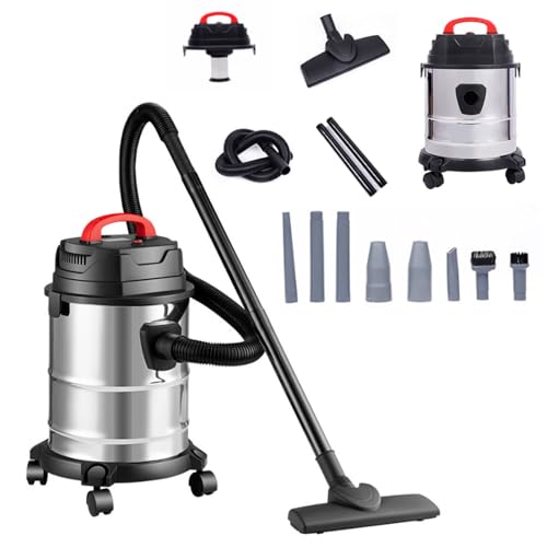RIUGHJID Colector de vacío Profesional de 1200 W, Aspirador en seco y húmedo, Cable de alimentación de 3,5 m, Capacidad de 18 l, Radio de Funcionamiento de 8 m para Limpieza de áreas Grandes