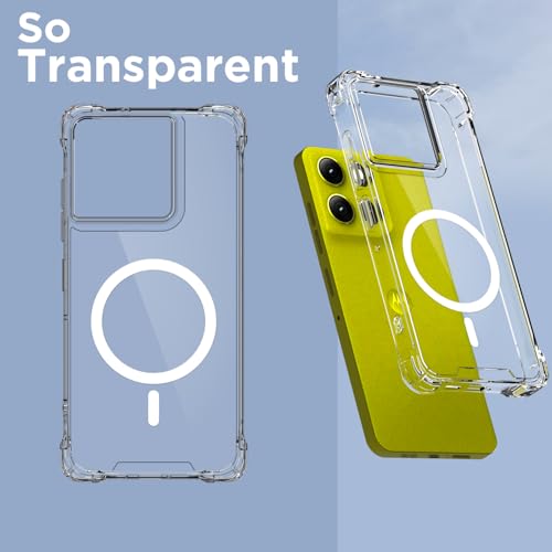 Image of Pikkme Back Cover for Motorola Moto G86 Power 5G Mag-Safe Shockproof PC + TPU Protective Case Magnetic Support Bumper Case (Transparent Mag-Safe)