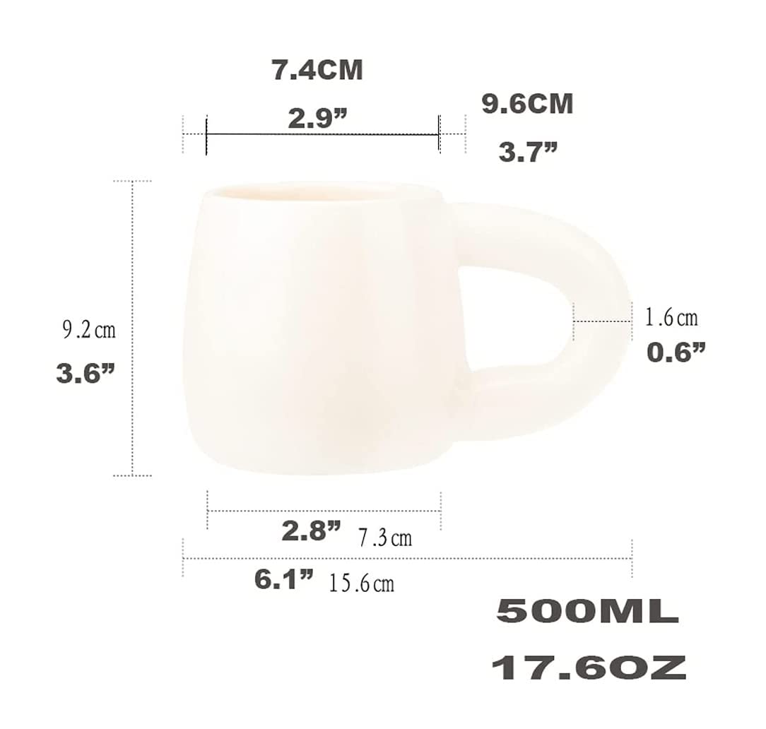 Tasse Kaffeebecher Arm-Kaffeetasse Super Große Keramik-Kreativtasse Multifunktionale Teetasse Teetasse Kaffeetassen (Color : Rosa, Size : 500ml)
