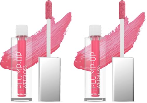 Image of Swiss Beauty Plump-Up Wet Lightweight Lip Gloss With High Shine Glossy Finish For Fuller And Plump Lips | Shade- Spunky Pink, 2Ml| (Pack of 2)