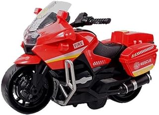 لعبة موتوسيكل إطفاء حرائق نموذج مصبوب - أحمر وأسود