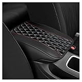 NHHC Car Center Console Cover,PU Leather Arm Rest Cover for Car with Diamond Grid Design,Universal Anti-Scratch Cars Armrest Covers Cars Interior Accessories for Relieving Arm Fatigue (Black)
