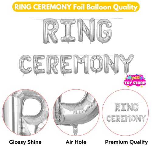 Image of Ring Ceremony Banner Silver for Engagement Wedding Home Boys Girls Men Women Foil Balloon Decoration Decor Celebration