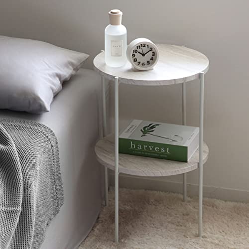 サイドテーブル 高さ52cm 2段 ラック クラスアップ (ホワイト)