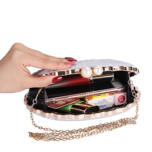 Image of Women Seashell Evening Bag Purse Mermaid Chain Strap Clutch Handbag Shoulder Bag | Seashell
