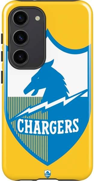 Skinit Pro Phone Case Compatible with Galaxy S23 - Officially Licensed NFL Los Angeles Chargers Black & White Design