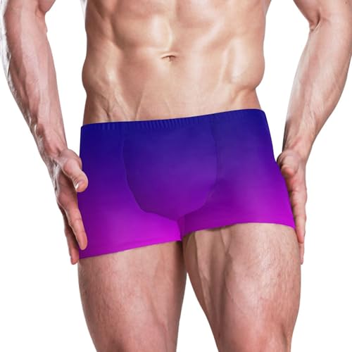 Dark Blue Mangenta Mens Swim Trunk Swimwear Bathing Suit Swim Brief Square Leg Board Short S Dark Blue Mangenta2