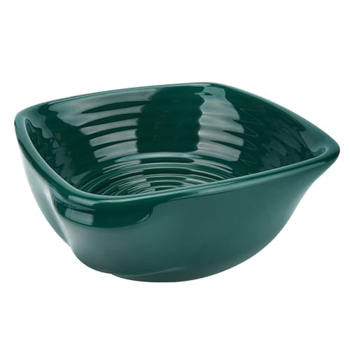 Linkidea Ciotola per sapone da barba in ceramica, tazza a bocca larga per uomo, piatto schiumogeno per rasatura bagnata, facile insaponatura, compatibile con tutti i pennelli da barba (verde)