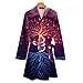Women's Nightgown Robe with Belt, Wear Resistant Comfy Knee Length Robes for Bedroom, Hotel, Living Room, Fashion Bathrobe, Moon Phase DNA Tree Art, (XL)