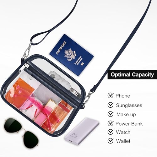 Image of USPECLARE Clear Bag for Stadium Events Clear Sports Fan Handbags Purses | Unisex 0.4 mm Thickened Waterproof PVC,Approved for Concerts,Game Days,Outdoor Events