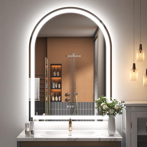Image of 32x42 Inch Arched LED Bathroom Mirror