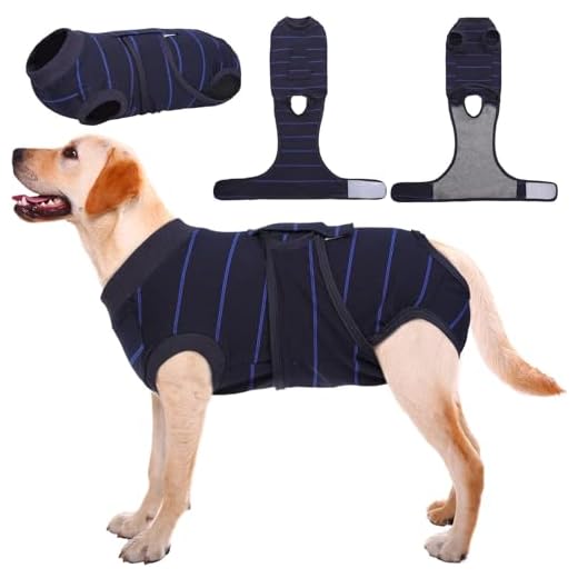 Kuoser Recovery Suit for Dogs Cats After Surgery, Pet Recovery Onesie Calming Shirt Dog Abdominal Wounds Bandages, Anti-Licking Pet Surgical Snugly Suit, Substitute E-Collar & Cone