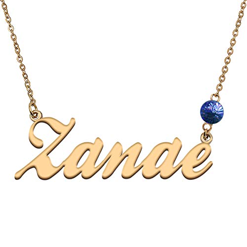 HUAN XUN Custom Choker Birthstone Zanae Name Necklace Best