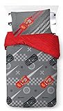 Ajustement parfait et design amusant : la parure de lit simple Cars comprend 1 housse de couette réversible de 135 x 200 cm, 1 drap-housse 90 x 190 cm et 1 taie d'oreiller standard 50 x 75 cm. Parure de lit avec votre voiture de course préférée, Lightning McQueen.
