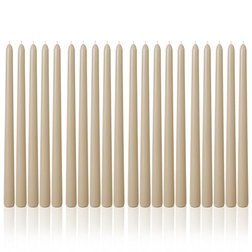 Viyffo Taper Candles, 12 Inch, 20 Pack, Nougat Brown – Unscented
