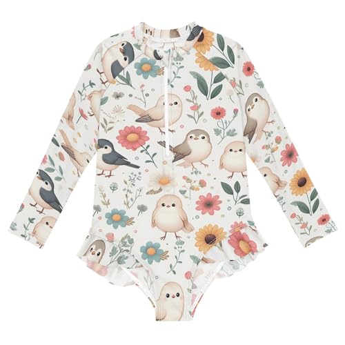 Image of Girls One Piece Swimsuits Long Sleeve Swimsuit Zipper Bathing Suits Swimwear