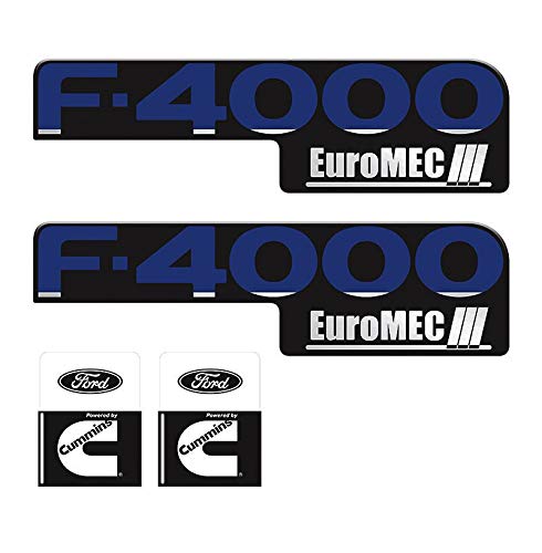 Kit Adesivos Ford F-4000 Euromec + Cummins Preto Resinados