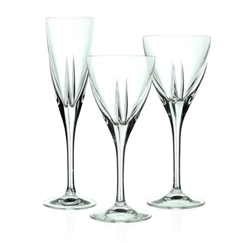 RCR Fusion Servizio Calici, Vetro, Trasparente, Confezione da 18 Pezzi