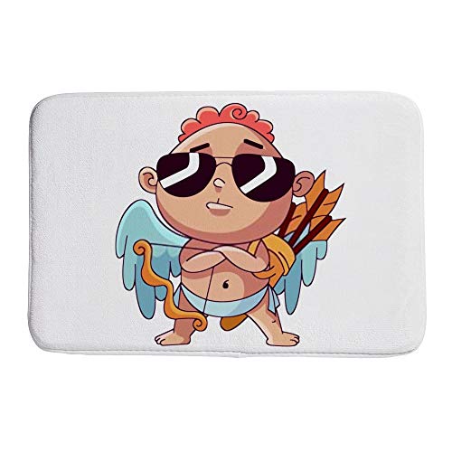 Tapis de bain CHEHONG cupidon en polaire corail colorée 50x80cm