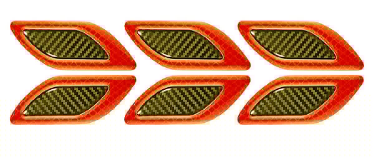 JK Carbon Fiber Graphic Car Reflective Sticker, Warning Sign Bumper Door Fender Hood Anti-Scratch Cover Decal (Orange) for Ford Fego