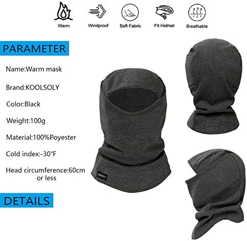 KOOLSOLY Balaclava Ski MaskWarm and Windproof Fleece Winter Sports Cap,for Men Women