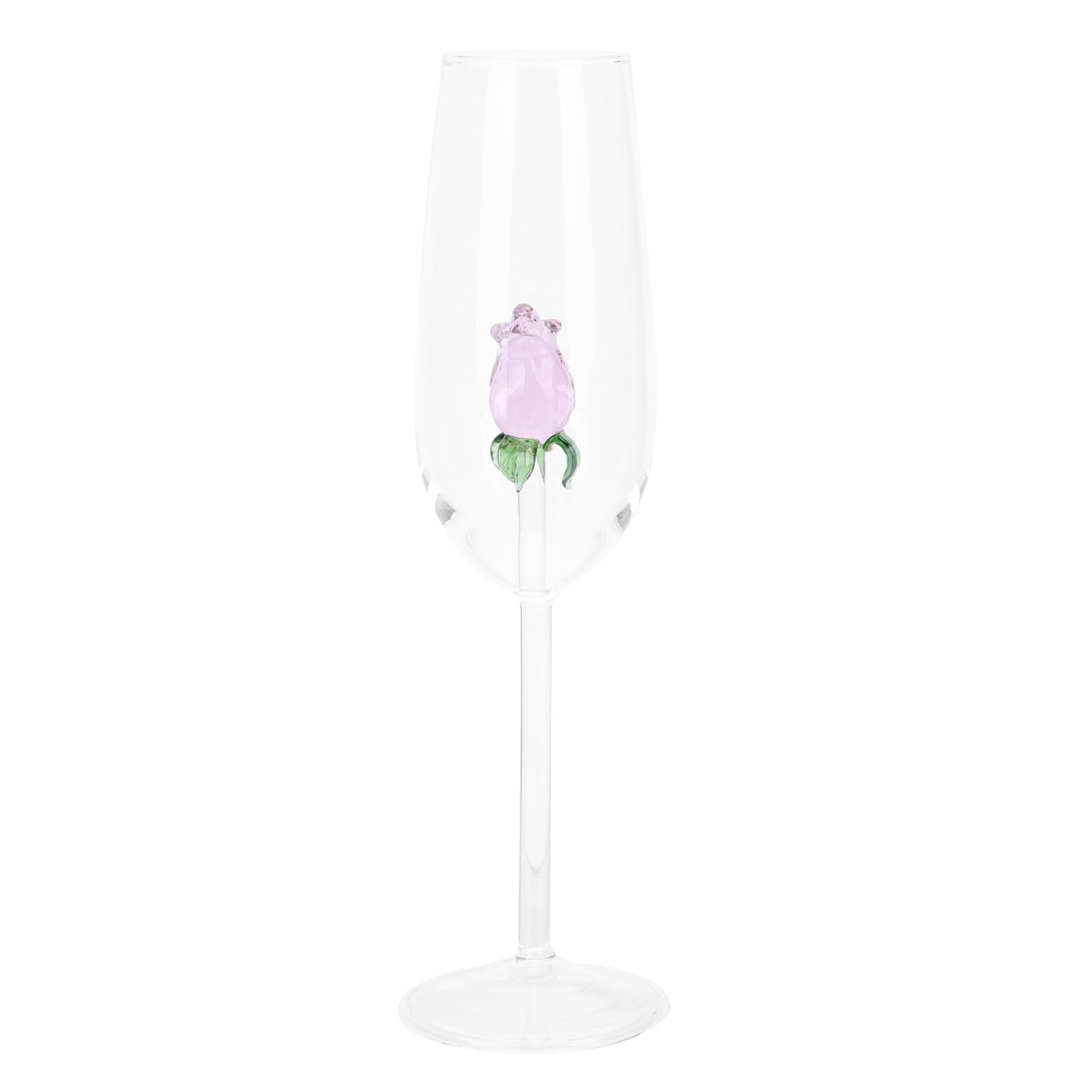 Verre à vin original rose intégrée pour briser la monotonie des tables de fête