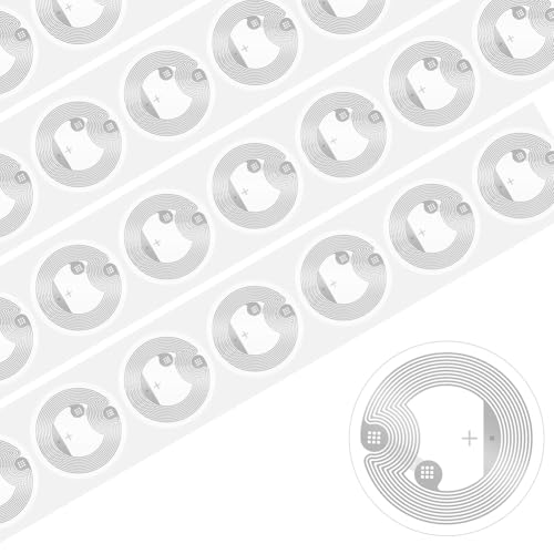 OFFCUP NFC Tags 20PCS NFC Coin Cards 25mm / 1 Inch NFC Stickers NTAG213 NFC Round Cards NFC Tags Compatible with Tagmo Amiibo and All NFC Enabled Mobile Phones and Devices
