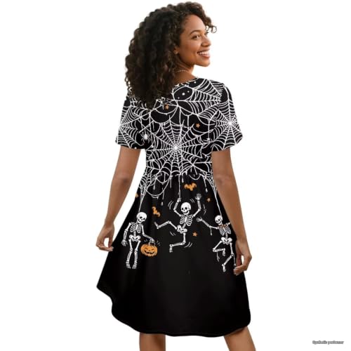 Image of Women's Summer Dresses Short Sleeve Formal Dresses with Pockets | Lightweight polyester fabric delivers cool airflow during hot summer outdoor activities