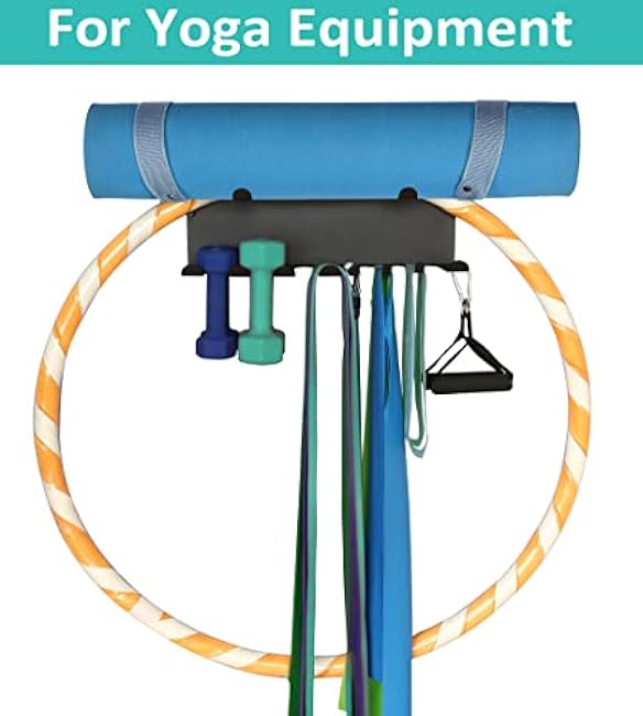 Multi-Purpose Gym Storage Rack Resistance Bands Holder Home Gym Accessories Storage Fitness Bands Rack Heavy Duty Hooks for Resistance Bands, Straps, Jump Ropes, Foam Rollers, Chains