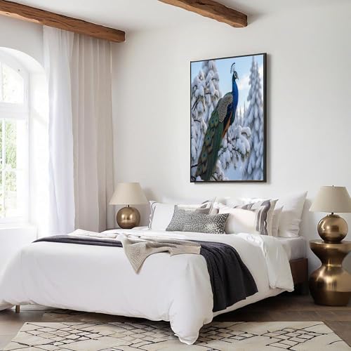 Lienzo de pavos reales 60x90cm para renovar paredes vacías con estilo natural 3